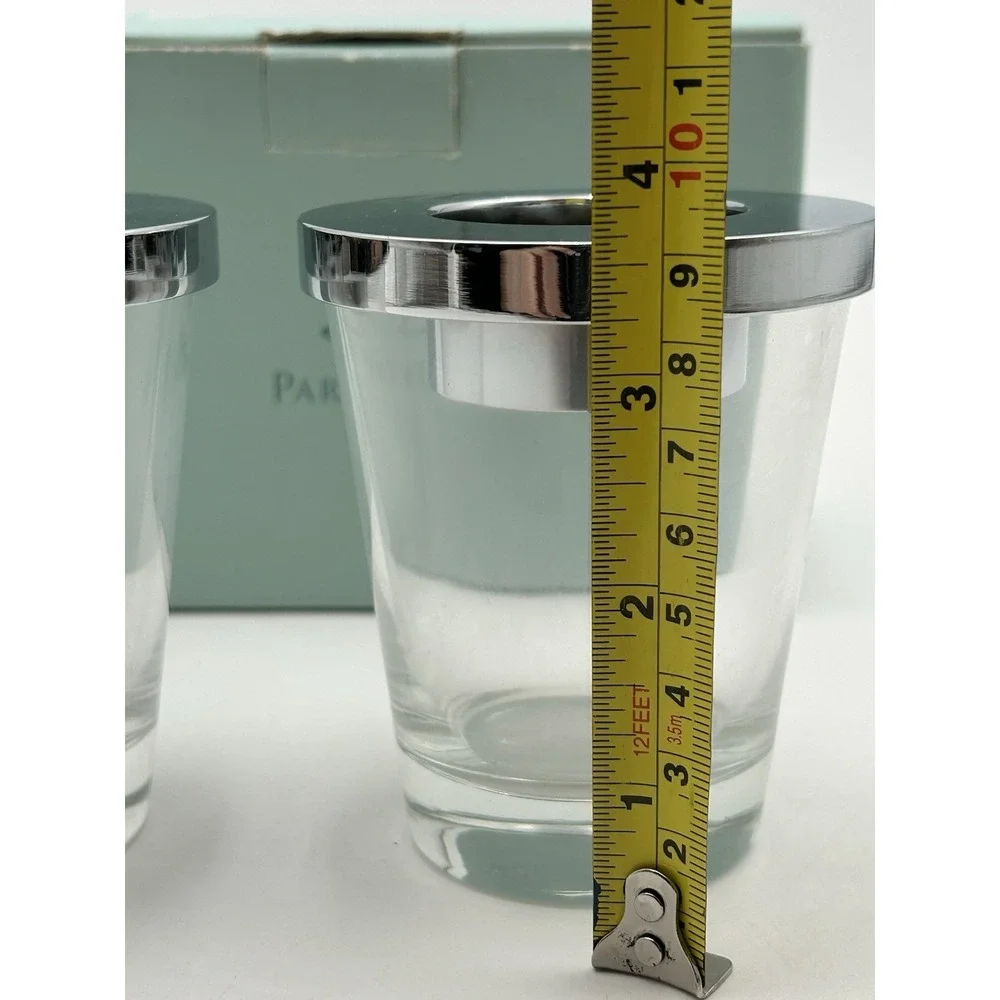 Partylite Versatility Votive Tealight Candle Holders Pair Fillable Glass Bottom - Picture 7 of 14